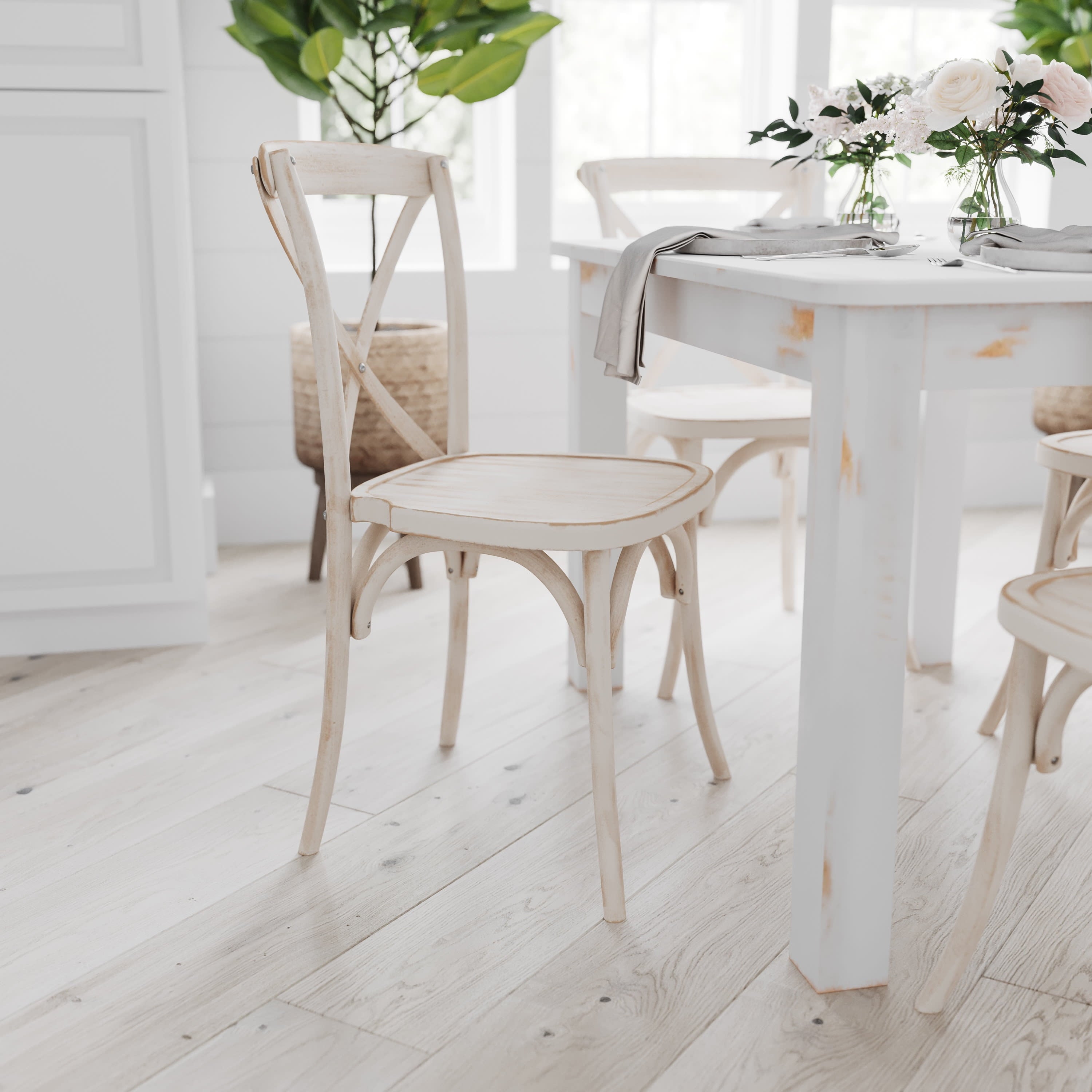 Jessamine 46 x 30 Rectangular Antique Rustic Solid Pine Farm Dining Table