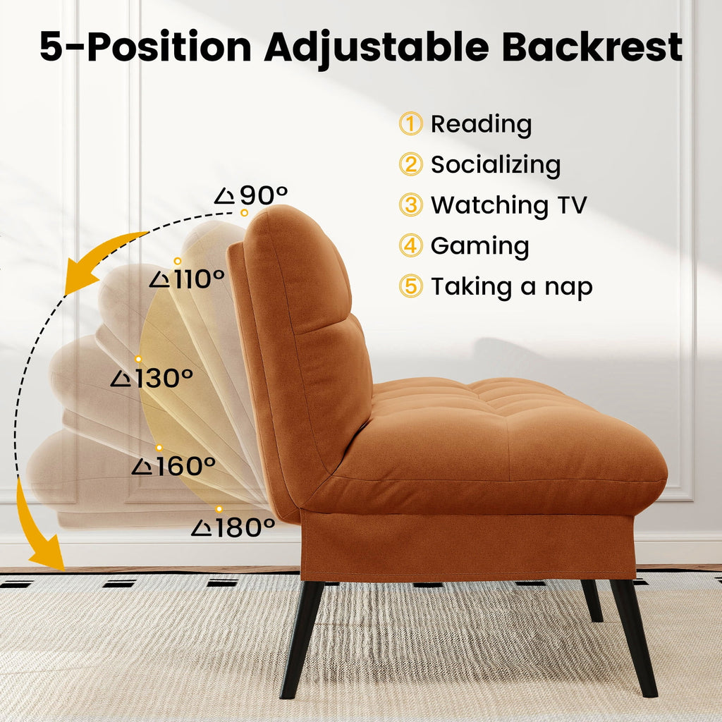 CloudRest Pro 72 Modern Convertible Futon Sofa Bed, Upholstered Futon Couch with 5 Adjustable Backrest Angles,Suitable for Apartment,Living Room,Black