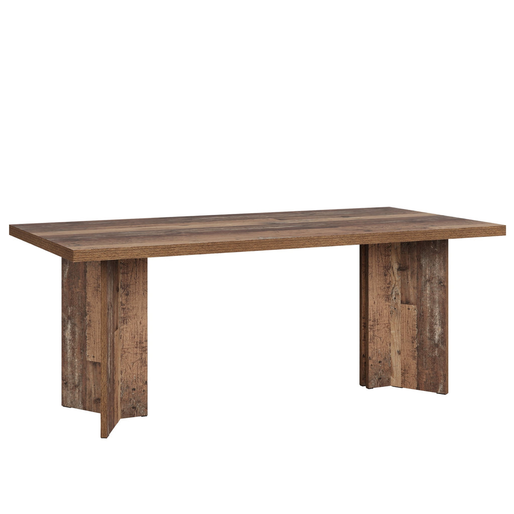Fnova 63 Rectangular Modern Dining Table, Wooden Modern Kitchen Table for 6 People for Dining Room, Warm Brown (Chairs Not Included)