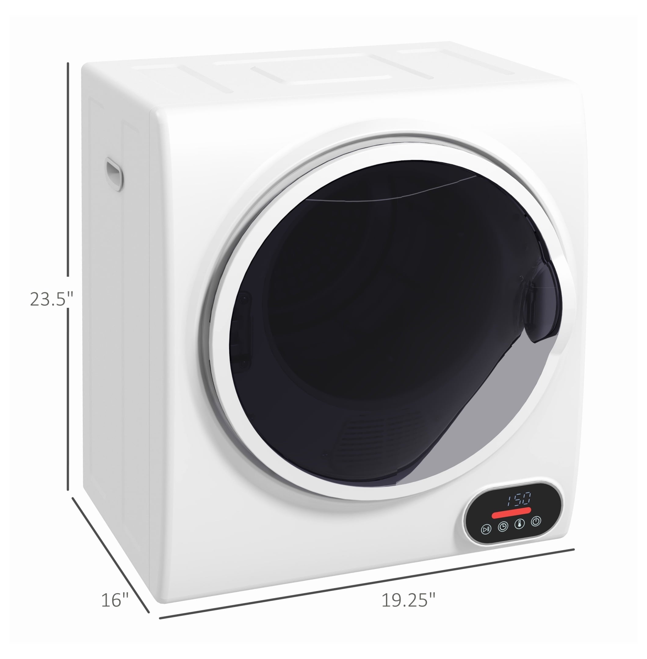 Portable Clothes Dryer 1.5 cu ft, Compact Laundry Dryer for Apartments, 850W Electric Dryer with Intelligent Drying, White