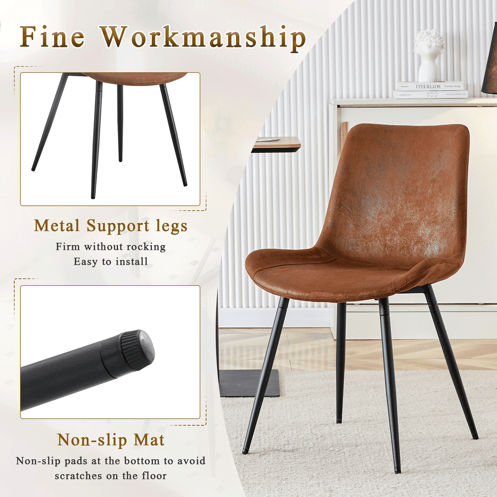 JUFU 55 Dining Table Set for 4, Modern Table and Chairs Set of 4, 5 Piece Dining Table Set Include Wooden Kitchen Table and 4 Faux Leather Chairs Ideal for Kitchen Dining Room Easy to Assemble