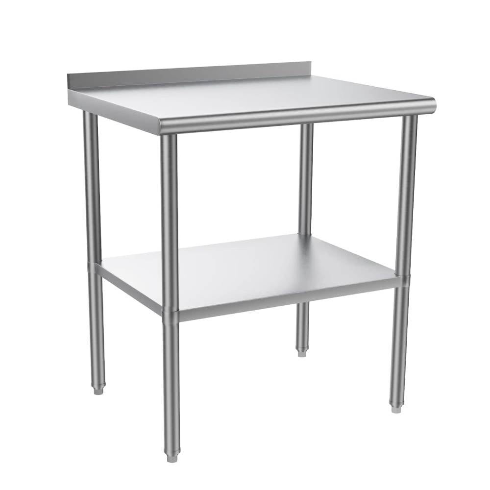 Ktaxon 72 x 24'' Stainless Steel Worktables Workbenches, Commercial Work Table for Prep, with Backsplash, for Kitchen, Restaurant, Home, Hotel