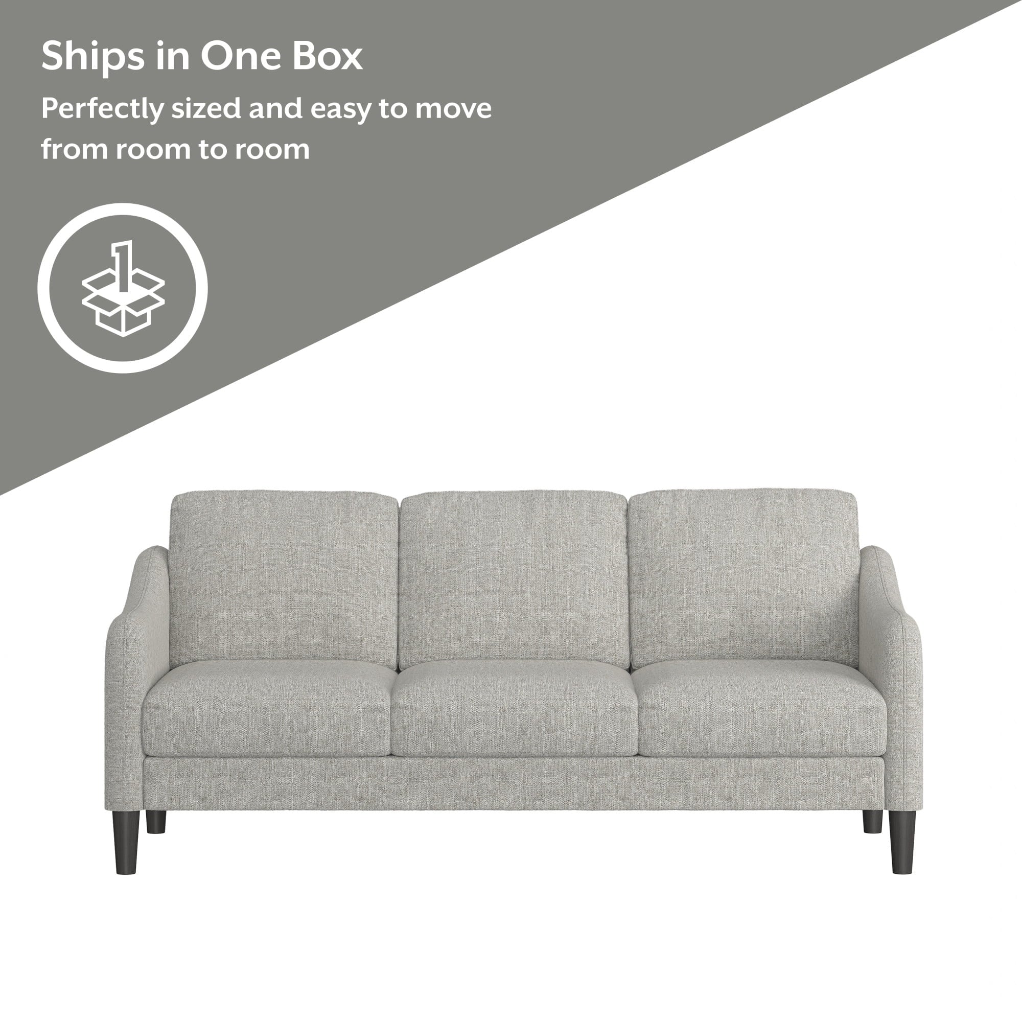 Mainstays Westley Swoop Arm 74 Sofa, Moss Green