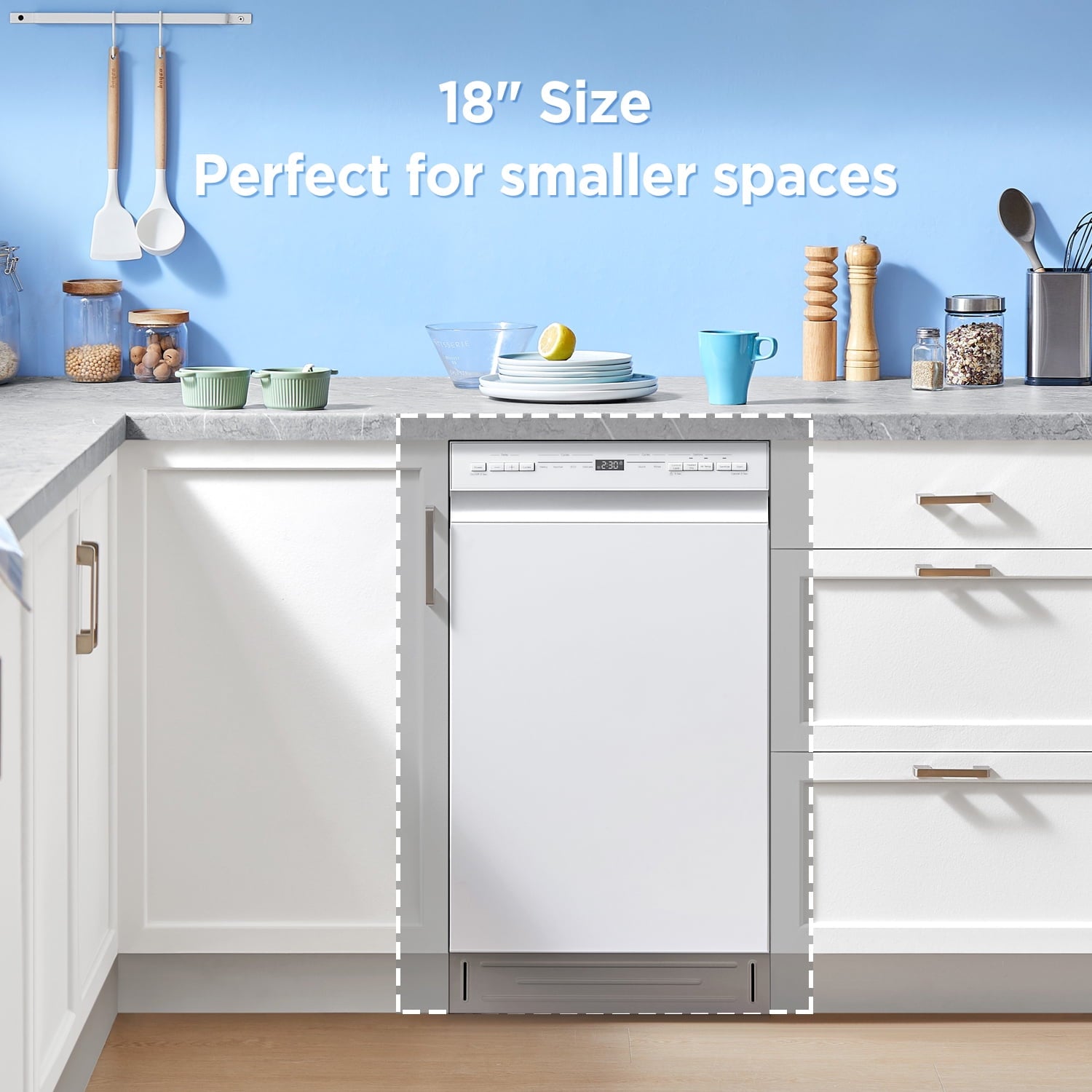 Midea Compact 18-Inch Built-In Dishwasher Stainless