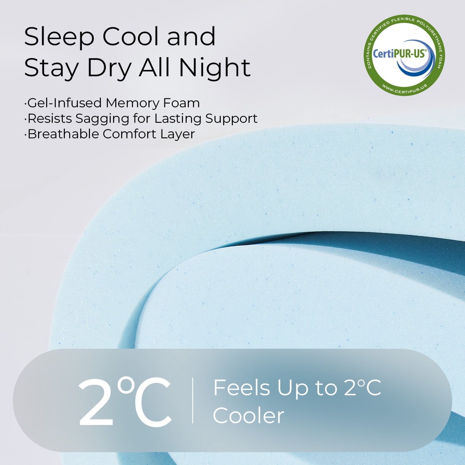 Sweetnight Twilighty 14 Cooling Gel Memory Foam Medium Firm Supportive Hybrid Mattress, Motion Isolation & CertiPUR-US Certified, Adult, Queen Size