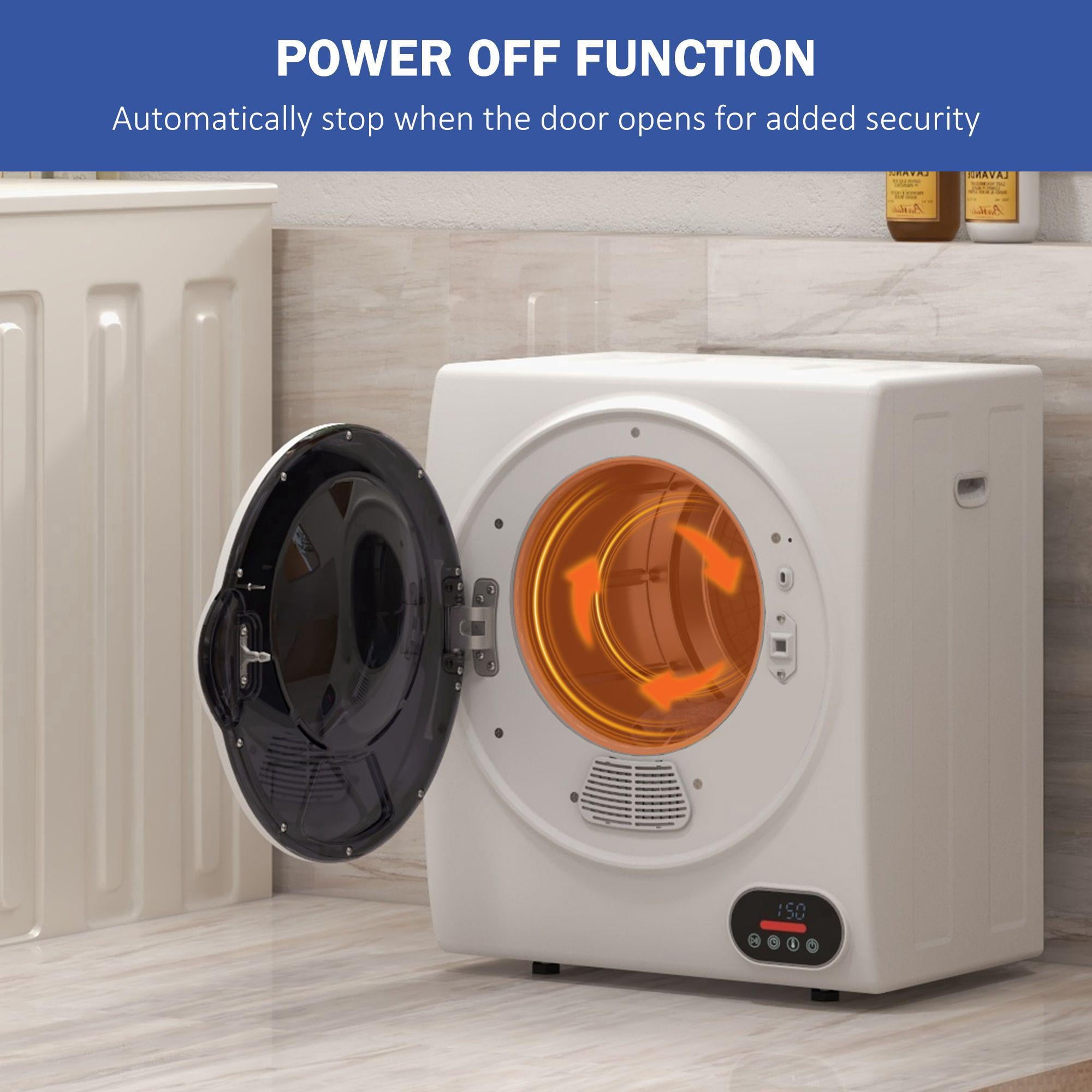Portable Electric Clothes Dryer 1.5 cu ft Compact Laundry Dryer 850W for Apartments White