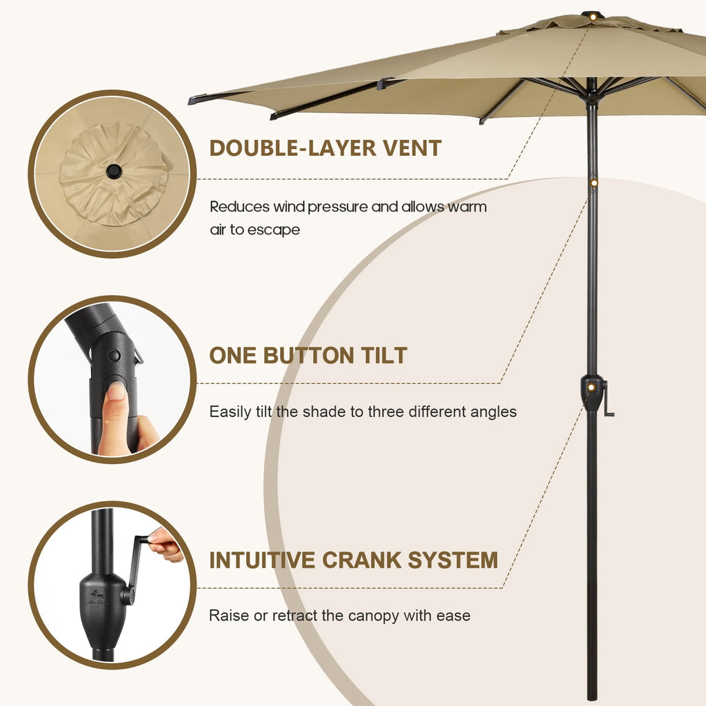 Abba Patio 11’ Vienna Offset Hanging Outdoor Cantilever Patio Umbrella, Beige