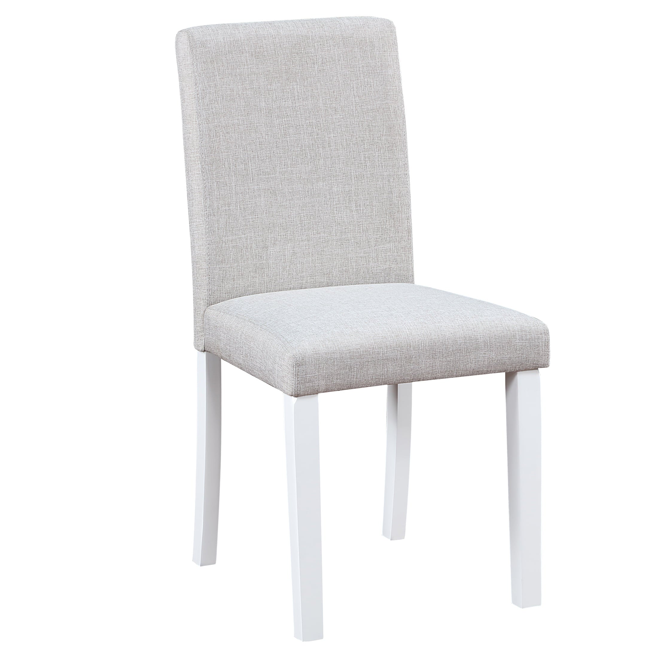 UHOMEPRO 5 Piece Dining Table Set, Modern Dining Table Sets with Rectangular Table and 4 Fabric Upholstered Chairs, Dining Set for Kitchen and Dining Room, White