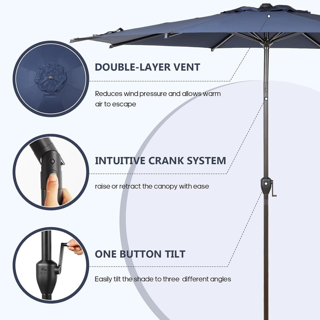 Abba Patio 11’ Vienna Offset Hanging Outdoor Cantilever Patio Umbrella, Beige