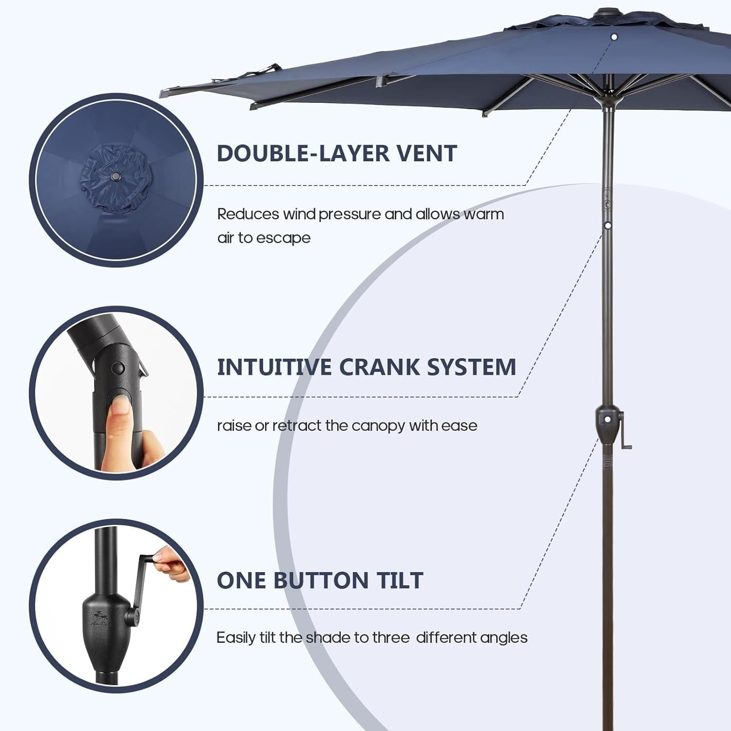 Abba Patio 11’ Vienna Offset Hanging Outdoor Cantilever Patio Umbrella, Beige
