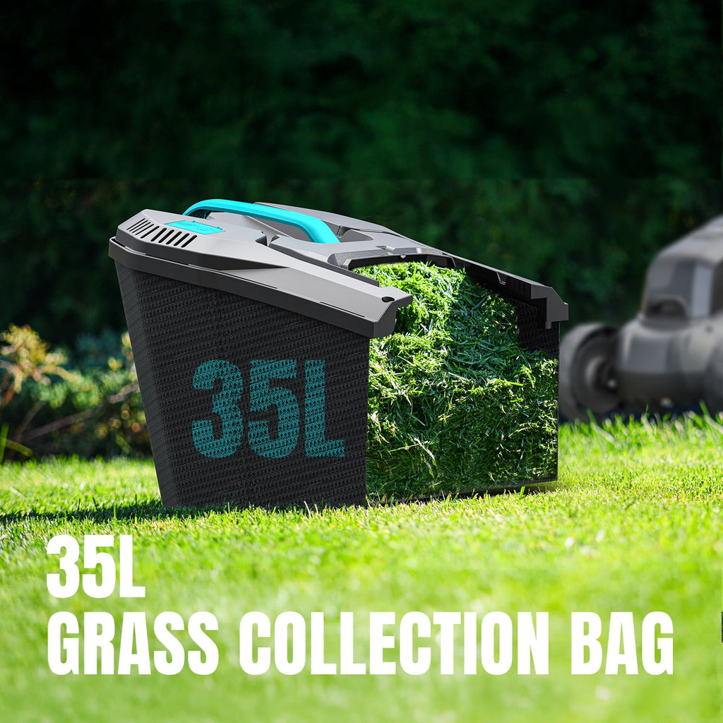 Mightymow Cordless Lawn Mower, 20V Electric Lawn Mowers, 13 inch, Brushless Motor, 5 Heights Adjustment, with 2*4.0Ah Battery and Charger, for Garden/Yard/Farm