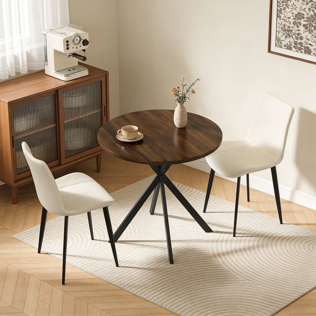 Small Round Dining Table for 2-4 People, 31.7 Modern Round Kitchen Table, Space-Saving Table for Living Dining Room, Coffee ,Apartment