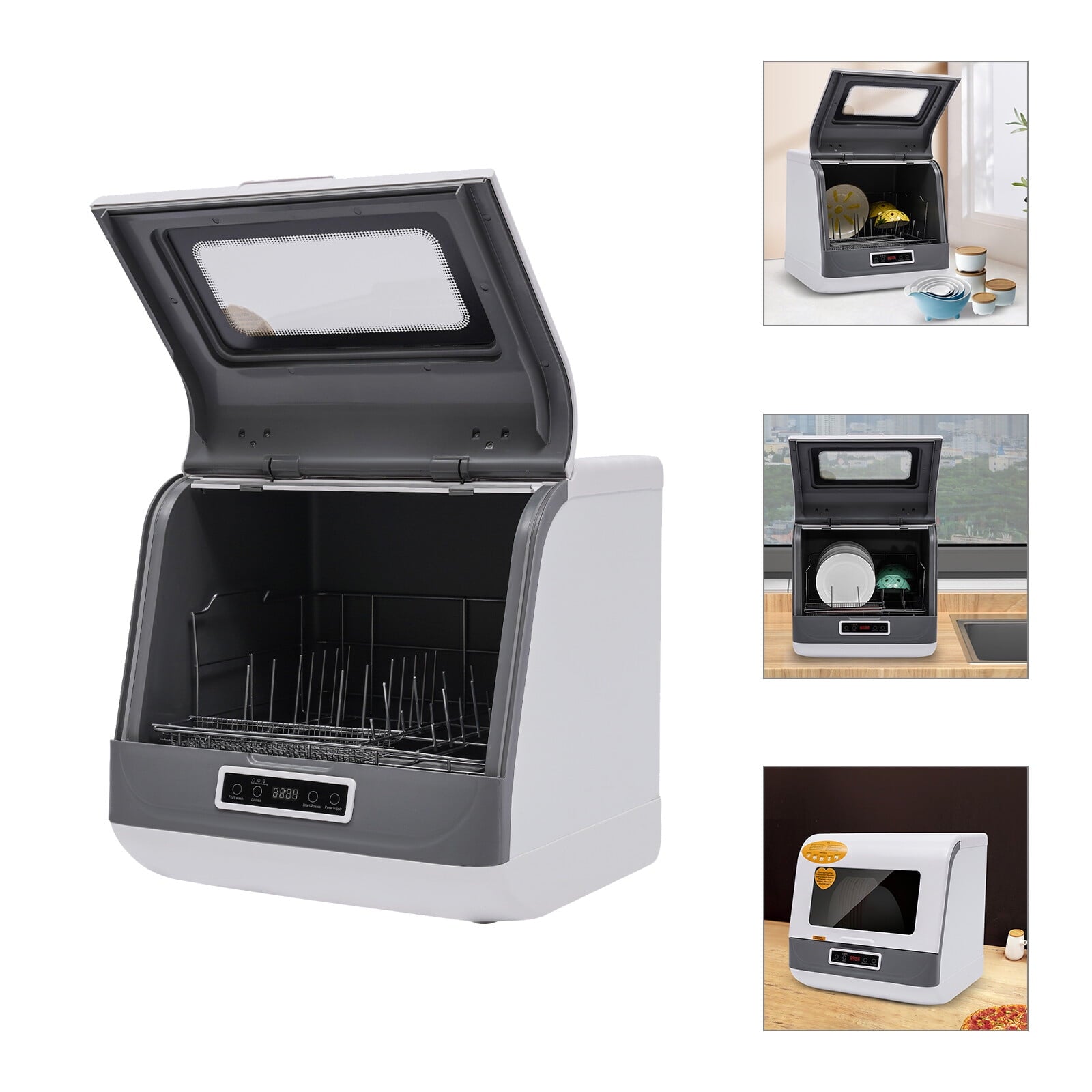1 PCS Stainless Steel Countertop Dishwasher, Portable Countertop Dishwasher, Mini Dishwasher, Voltage: 110V, Rated Power: 800W, Frequency: 60Hz, Maximum Water Consumption: 8L/2.11Gal