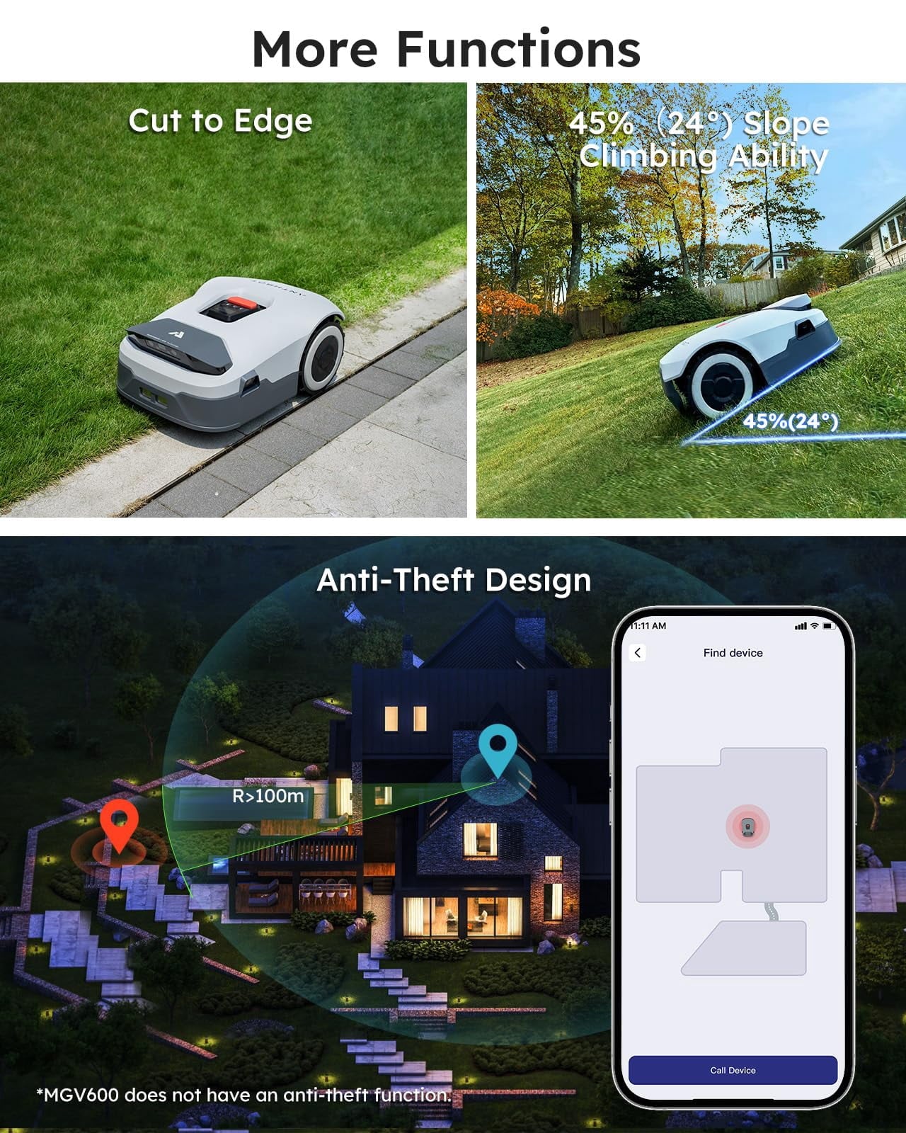  ANTHBOT Genie1000 Robotic Lawn Mower,Max 0.5 Acre,RTK and 4-Camera Vision Obstacle Avoidance