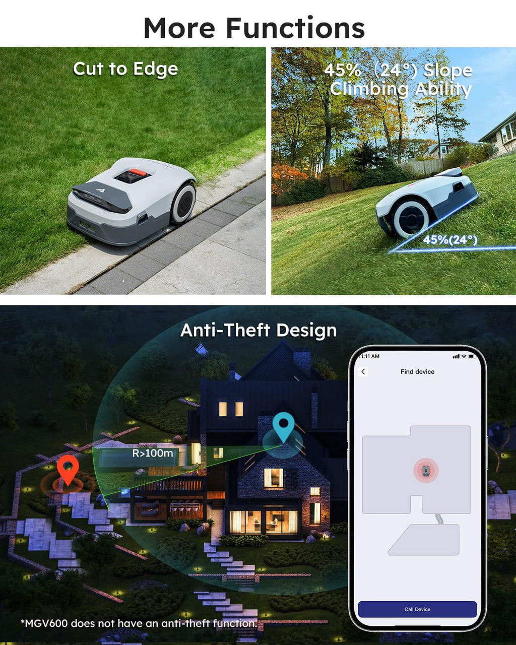 ANTHBOT Genie3000 Cordless Robotic Lawn Mower,Max 0.91 Acre,4G APP Contral,RTK and 4-Camera Vision Obstacle Avoidance