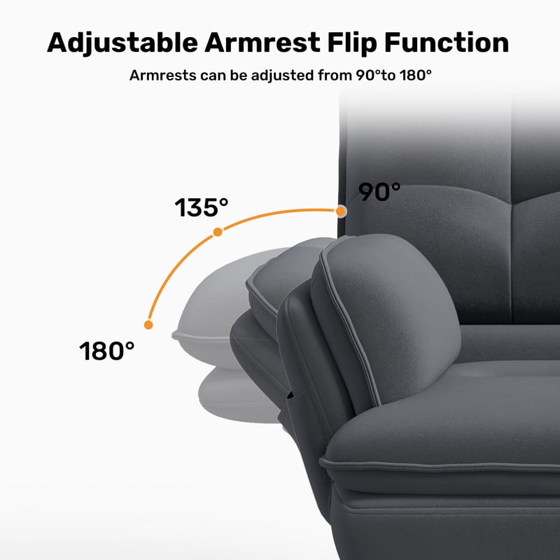 Hawsaiy Big and Tall Office Chair with Footrest, Ergonomic Executive Desk Chair with Flip-Up Arms, Reclining High Back Computer Chair with Headrest & Side Pockets, White