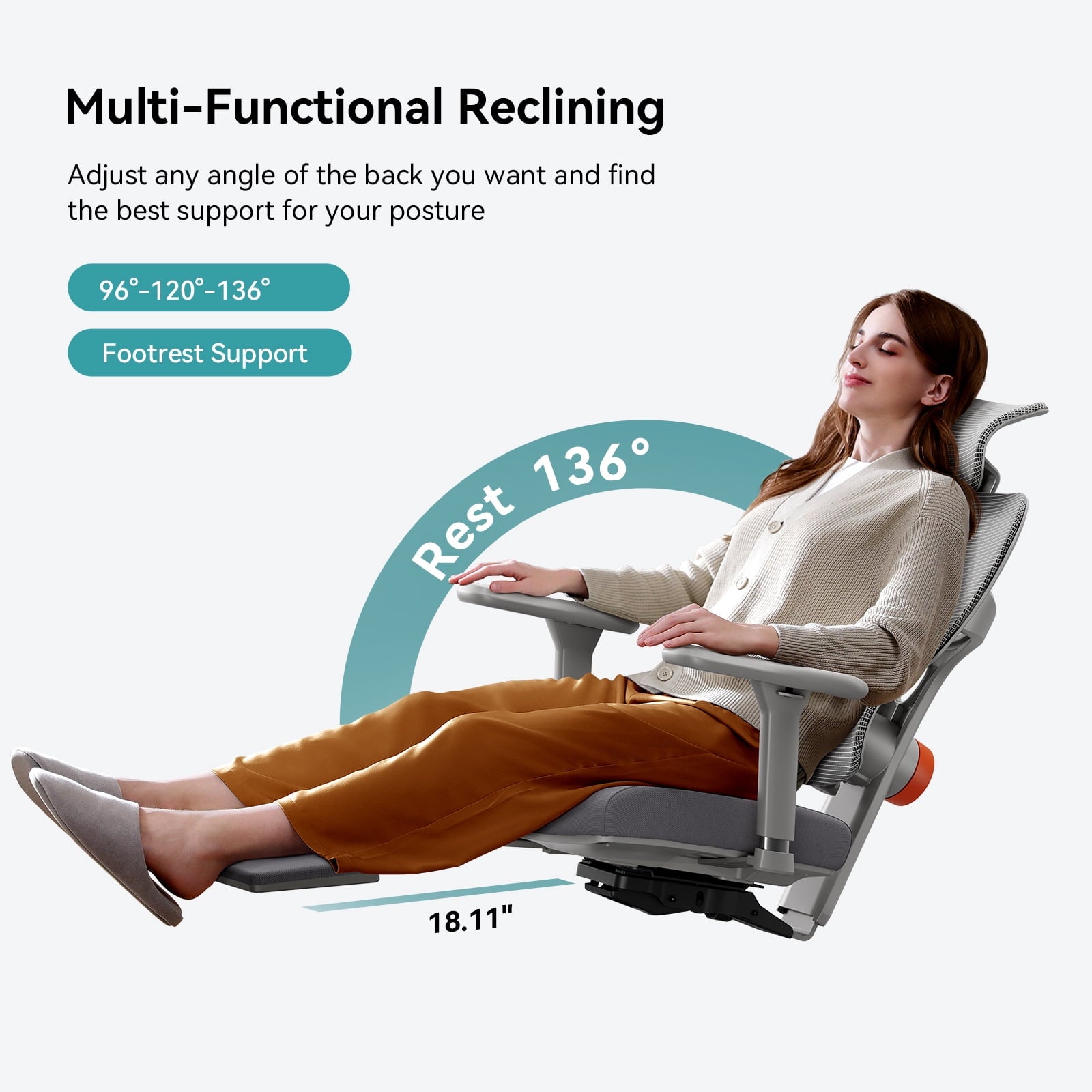 Newtral NT002 Ergonomic Chair with Laptop Tray for Home Office & Gaming