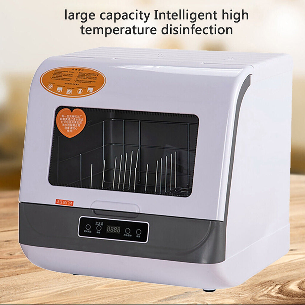 110V 800W Countertop Dishwasher - Stainless Steel,3 Wash Modes + Fruit Wash,Touch Control,Space-Saving,Ideal for Small Kitchens & RVs