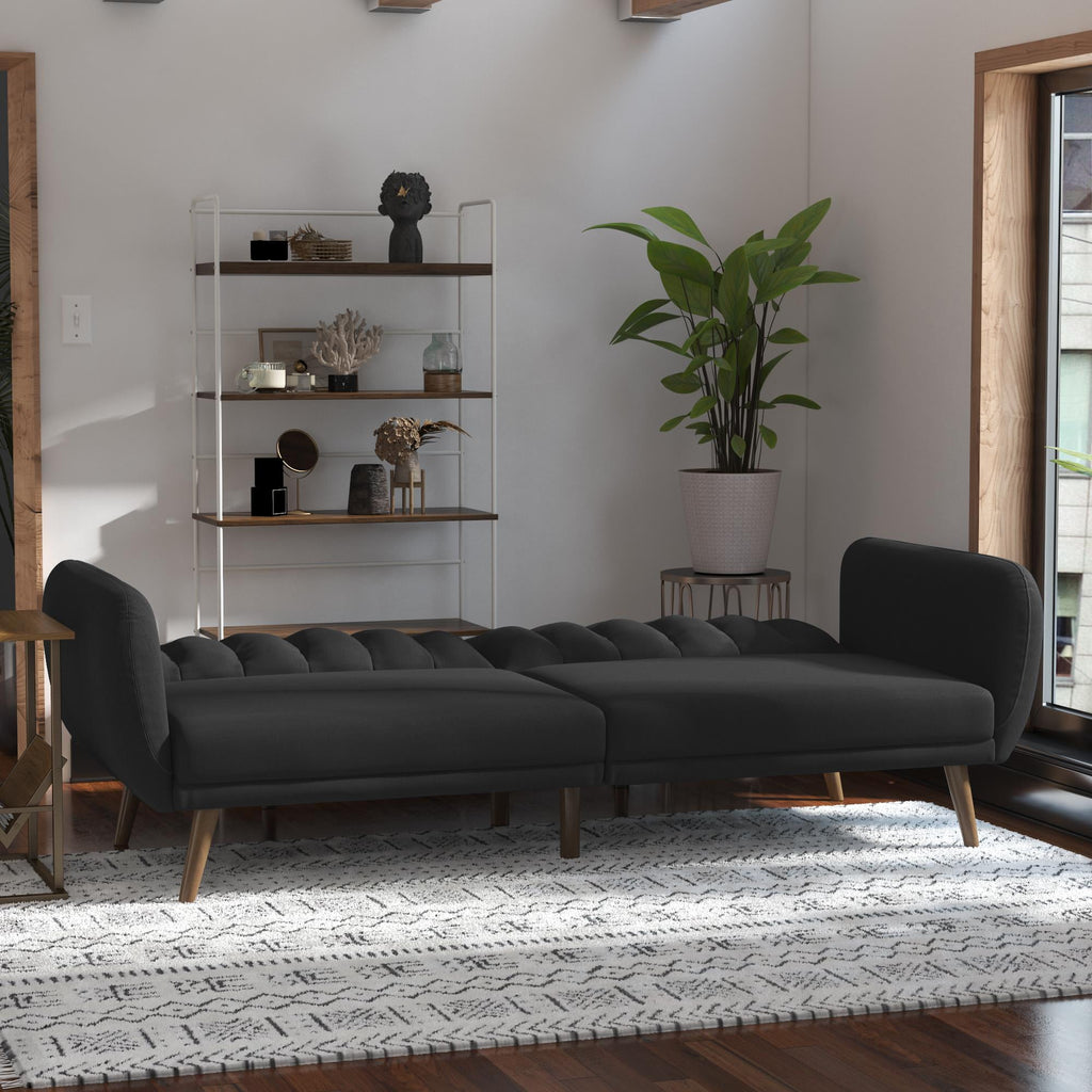 Novogratz Brittany Futon, Blue Linen