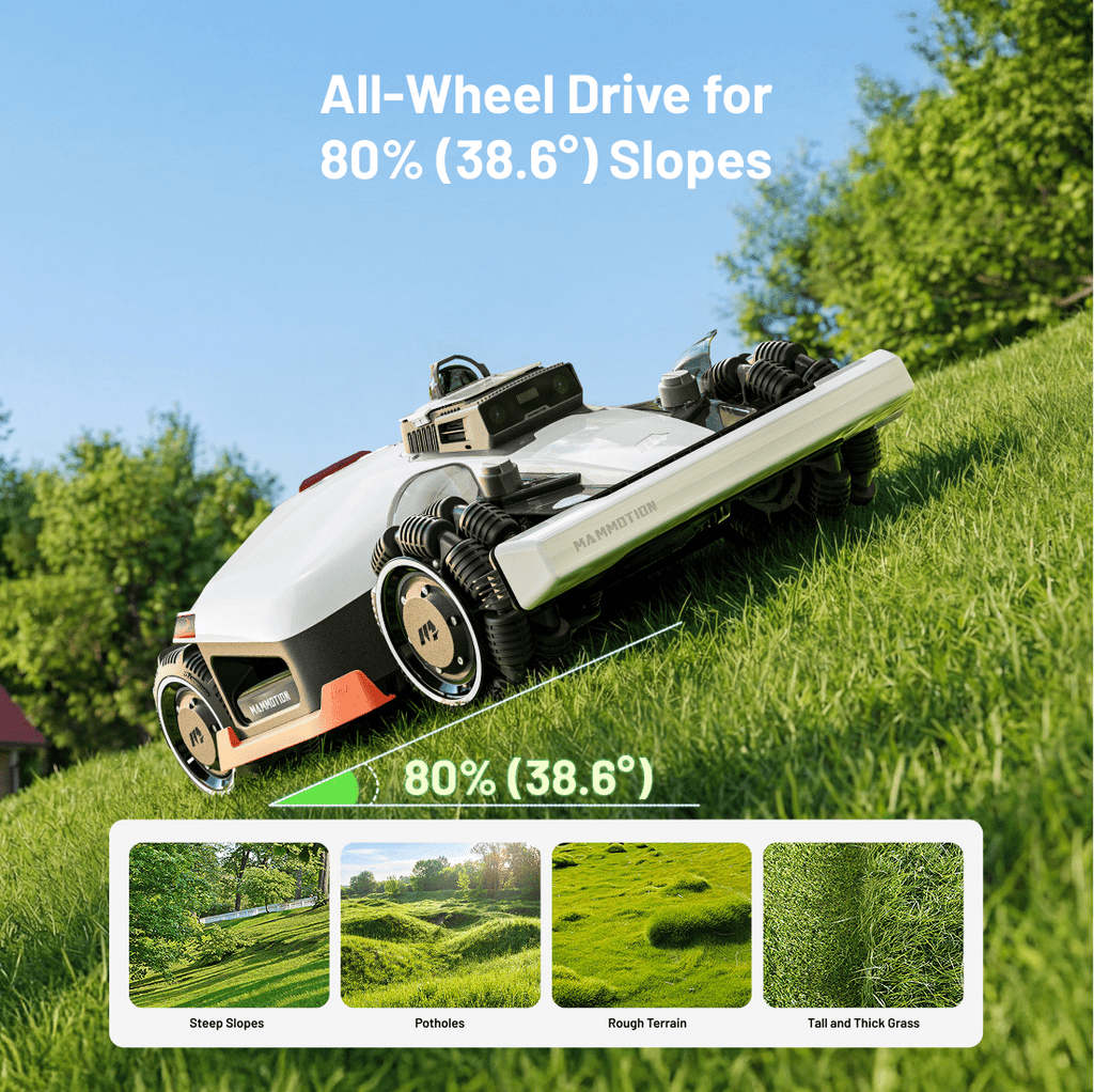 Mammotion LUBA 3 AWD 5000 Robot Lawn Mower， for 1.25 Acres, 360° LiDAR+RTK+AI Vision Tri-Fusion Positioning