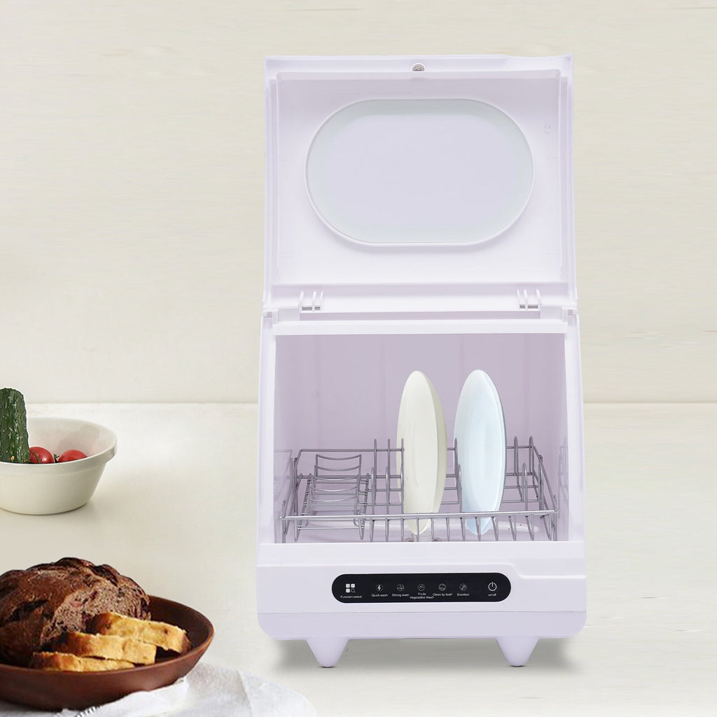DENEST Portable Dishwasher Countertop, Compact Dishwashers with 5L Built-in Water Tank & Inlet Hose, 5 Washing Programs, 12 High-Performance Spouts