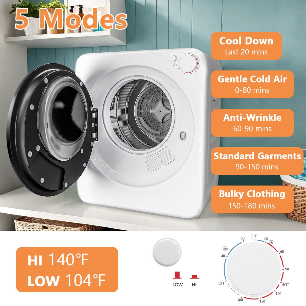 Dimedeal 1.8 cu.ft Portable Clothes Dryer, 800W Electric Compact Dryer Machine for Apartment & Small Spaces