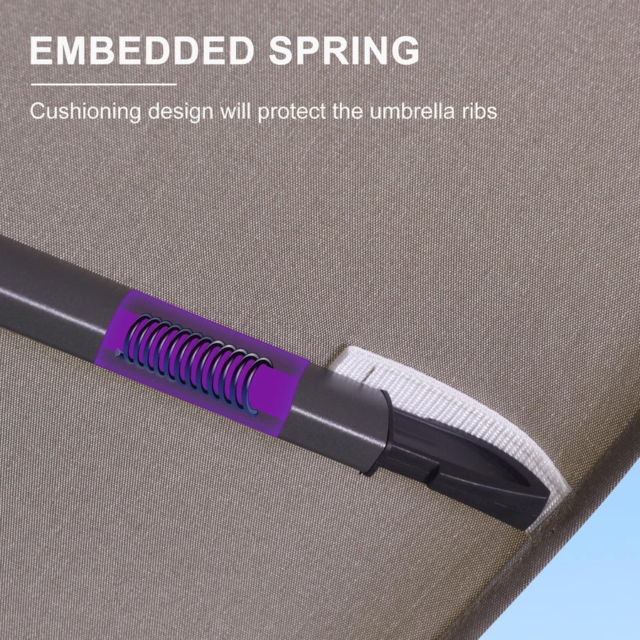 PURPLE LEAF Cantilever Umbrellas 12FT Square Large Patio Umbrella Offset Umbrella with 360°Rotation Tilting And Hanging Double Top, Grey