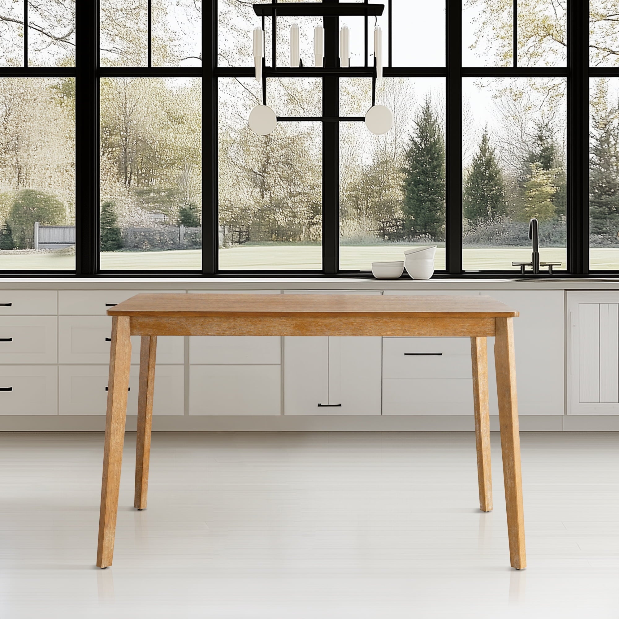 KithKasa Rectangular Dining Table Set for 4 , Kitchen Table and Chairs for 4, 5 Piece Space Saving Wood Kitchen & Dining Room Tables Set Furniture