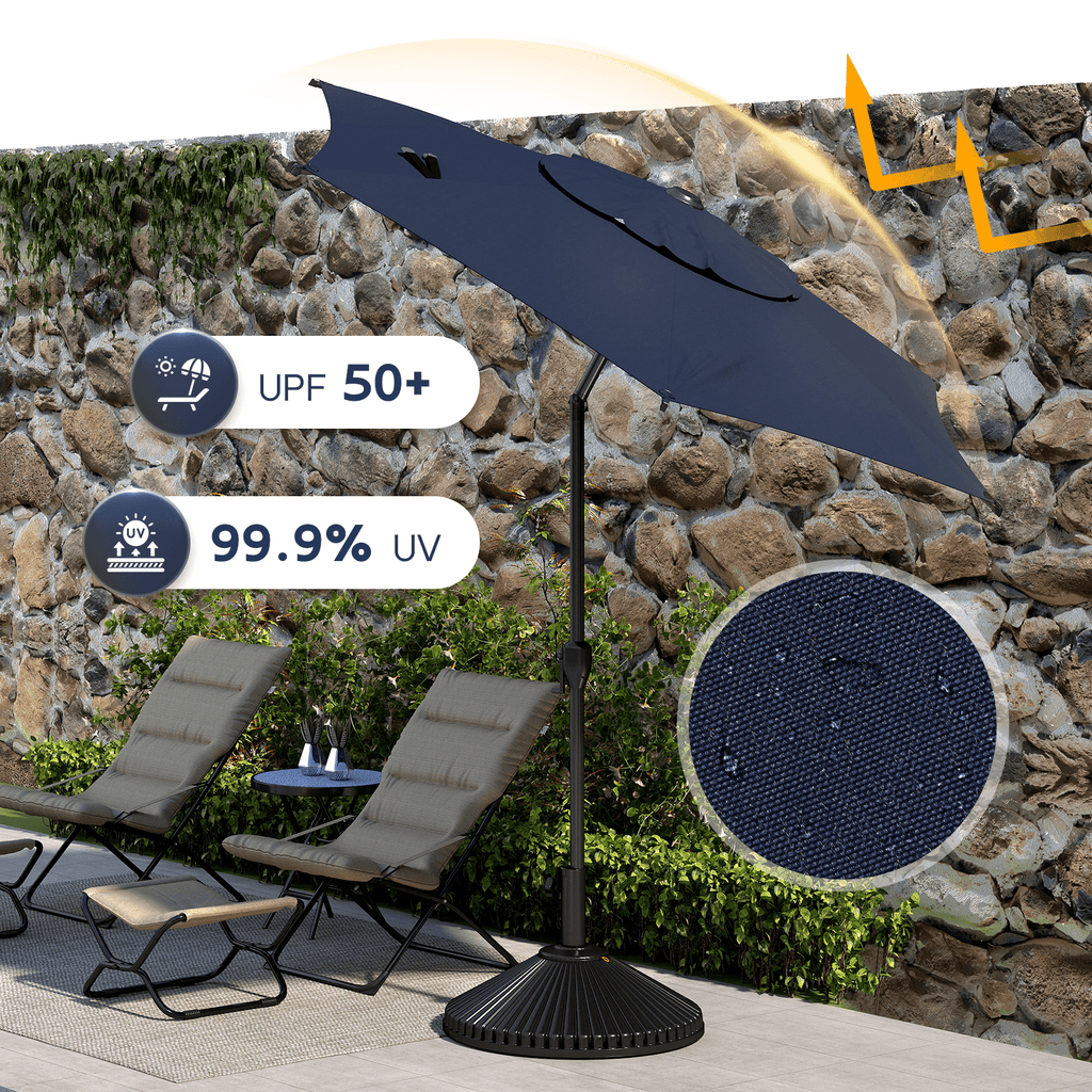 Abba Patio 11’ Vienna Offset Hanging Outdoor Cantilever Patio Umbrella, Beige