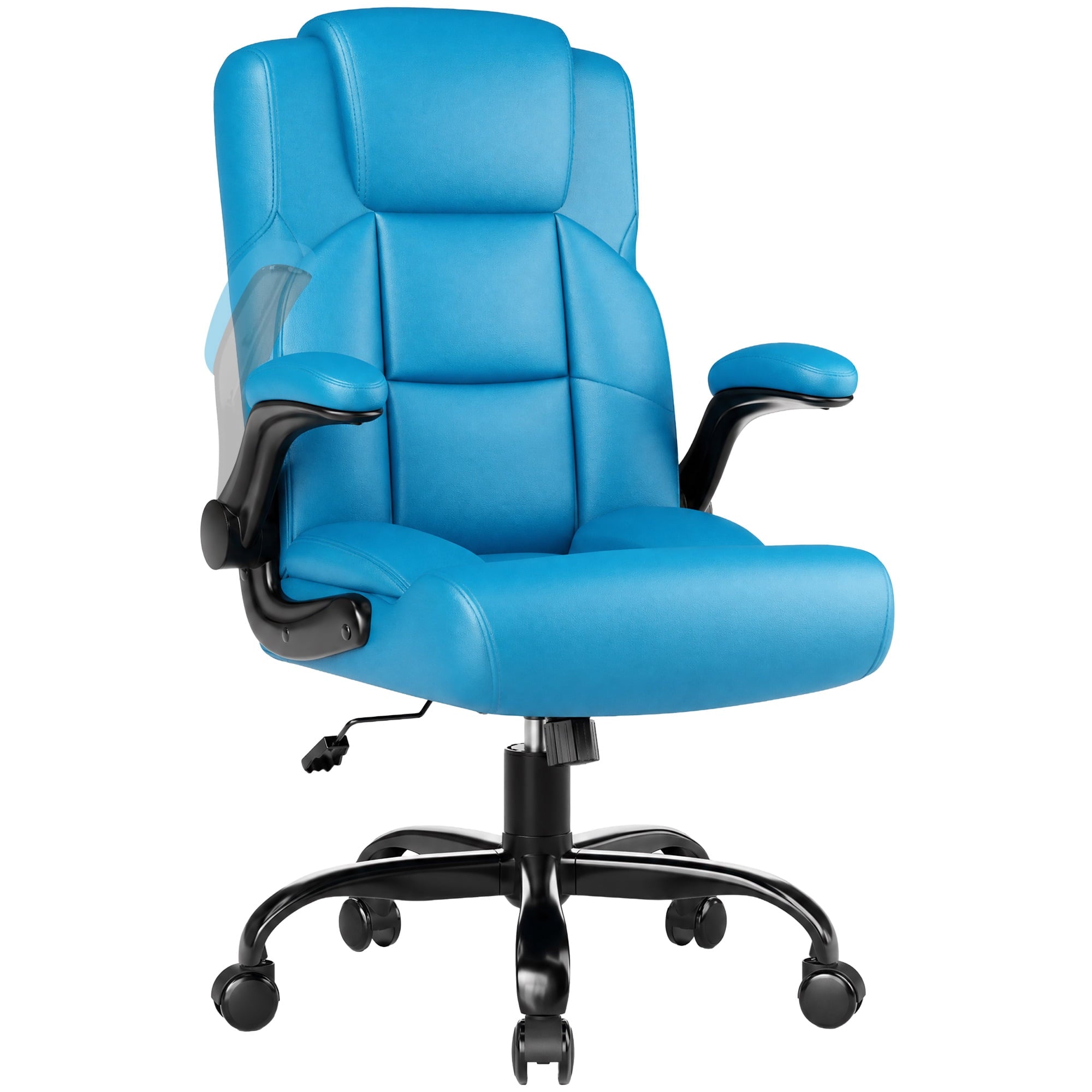 JONPONY Leather Office Chair, Big and Tall Office Chair 400LBS Wide Seat Ergonomic Computer Desk Chair High Back Executive Leather Chair Adjustable Task Chair Lumbar Back with 1-Year Warranty, Black