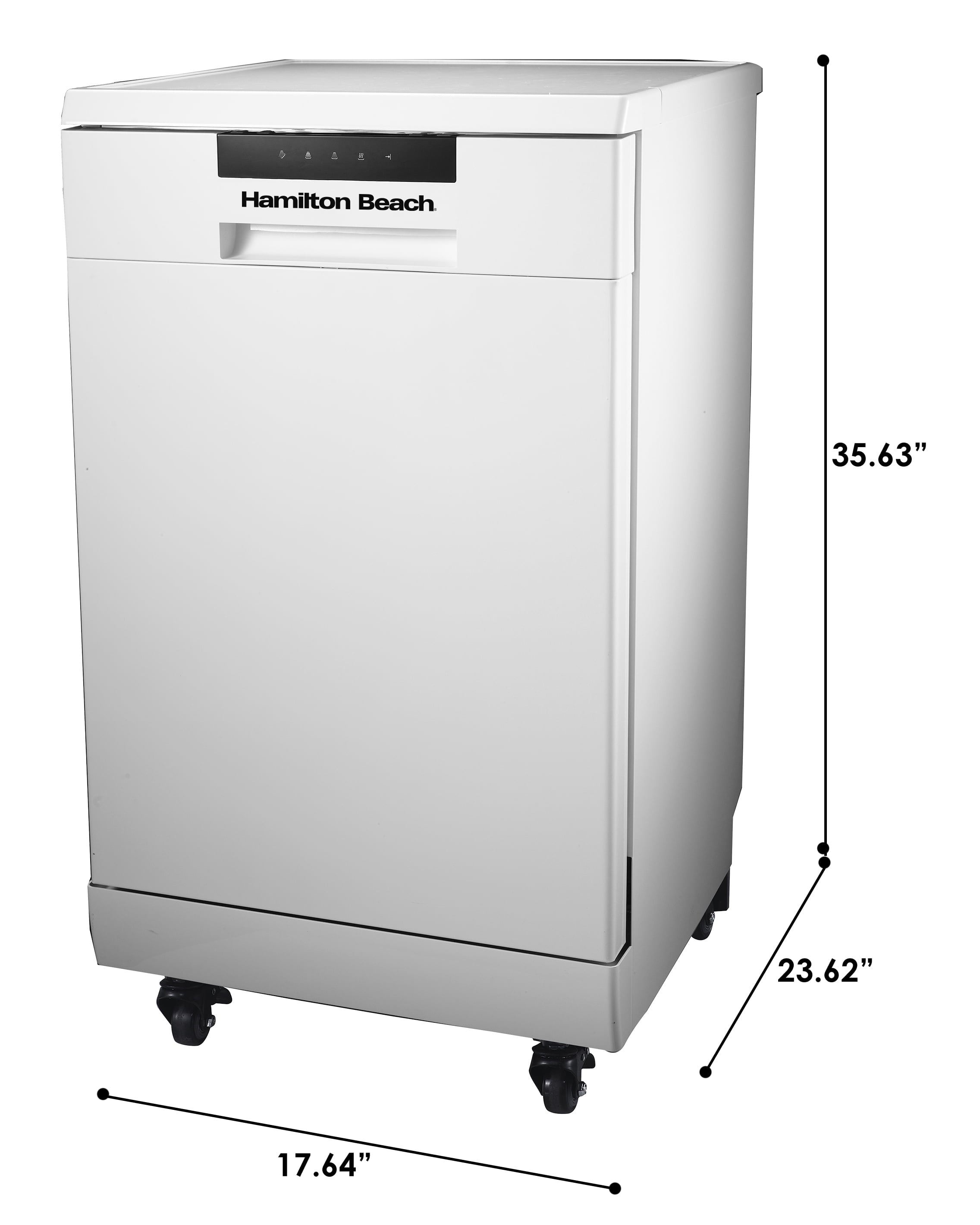 Hamilton Beach 18-Inch Portable Dishwasher with 8 Place Settings and 6 Wash Cycles, Stainless Steel Interior