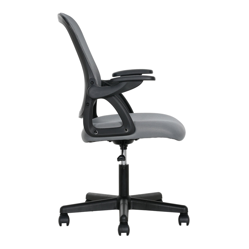 (3 pack) Mainstays Ergonomic Mesh Back Office Chair with Flip Up Arms for Adults, Black Fabric, 275lb