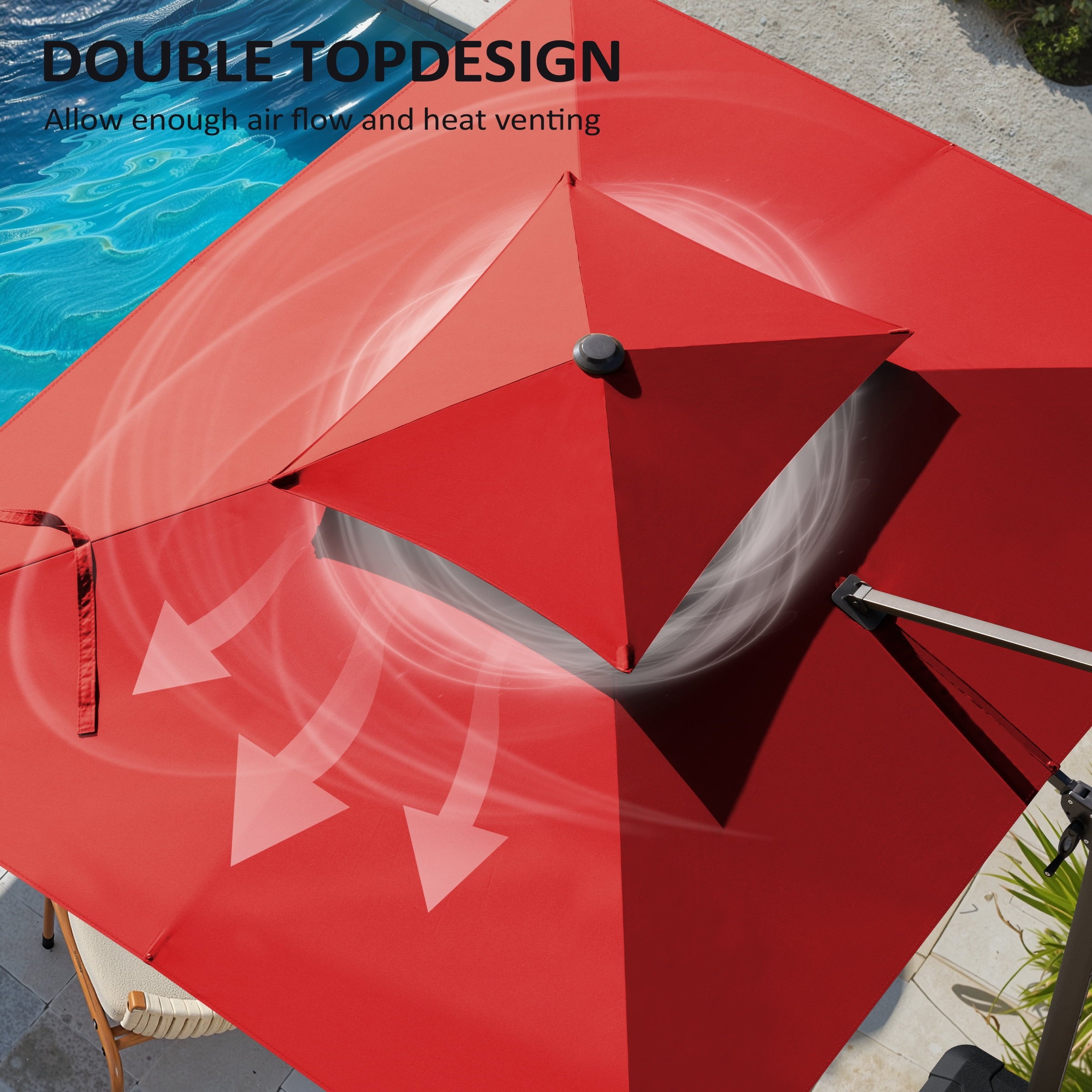 Pellebant 9' X 11' Patio Umbrella Outdoor Rectangle Umbrella Large Cantilever Umbrella Windproof Offset Heavy Duty Sun for Garden Deck Pool Patio