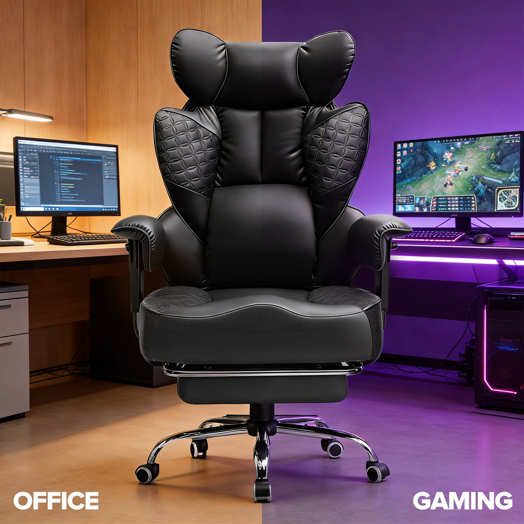 CloudRest Pro 400lbs Executive heavy duty office chair, High Back Ergonomic Computer Desk Chairwith Lumbar Back Support, Black