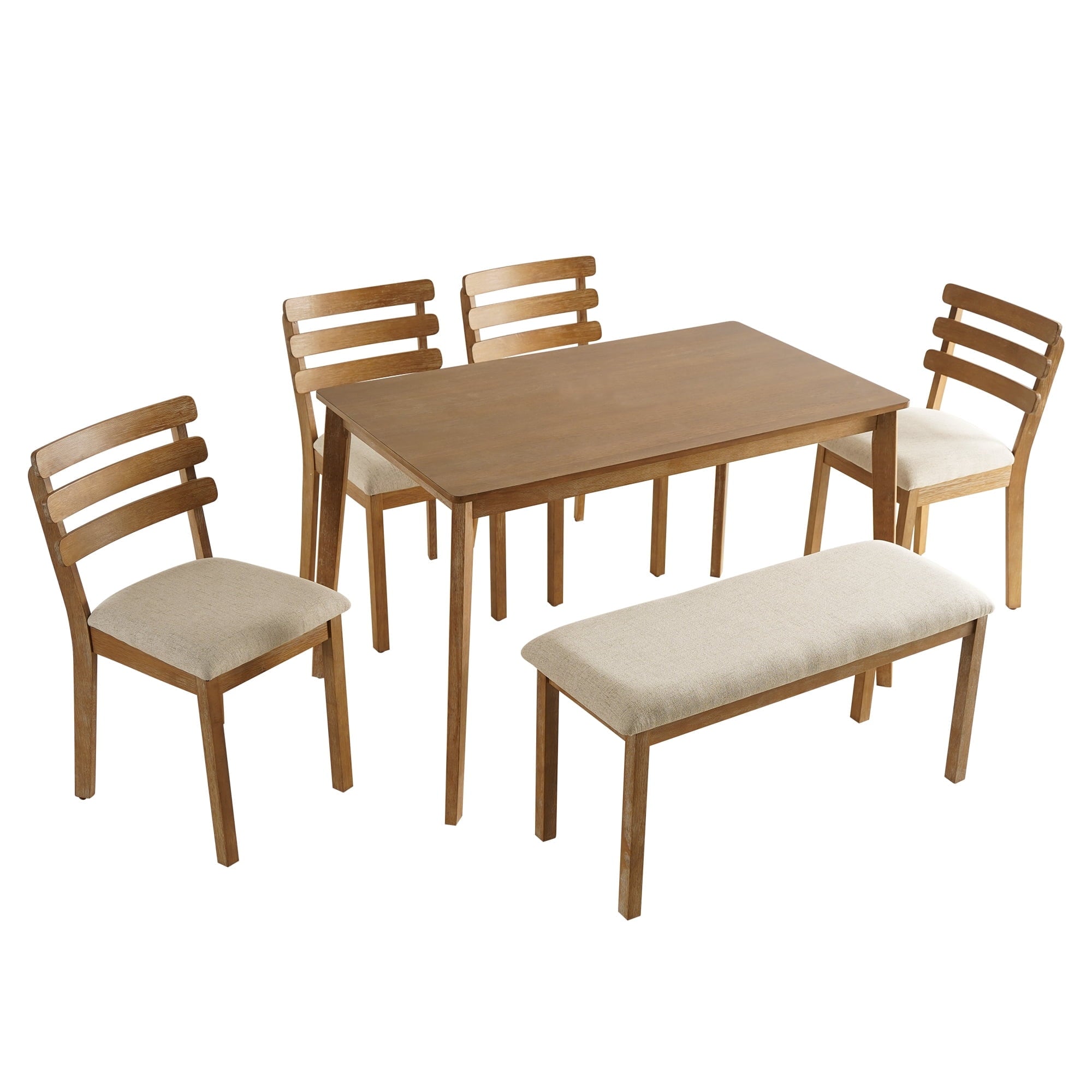 Kithkasa 47 Dining Table for 6 People,Wooden Farmhouse Kitchen Table for Kitchen, Living Room,Dining Room,Natural