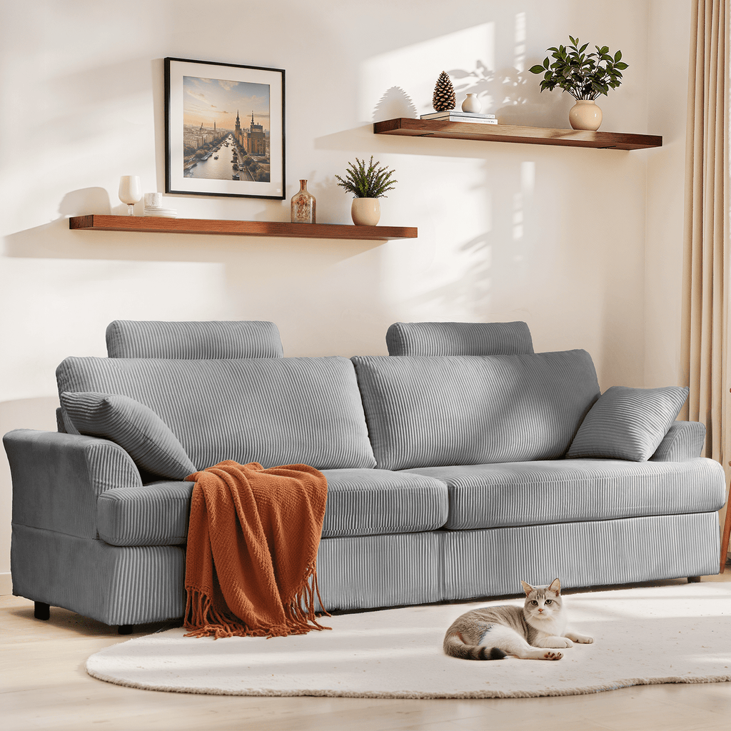 87 Sofa, Comfy Cloud Couch, Upholstered Couch for Living Room, Green