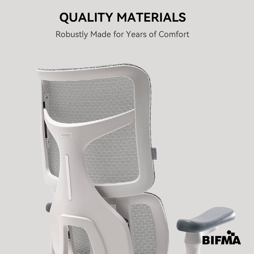 SIHOO Doro S100 Ergonomic Office Chair - with Dual Dynamic Lumbar Support, 5-Level Adjustable Backrest, 4D Coordinated Armrests, 135-degree Max. Recline Angle White