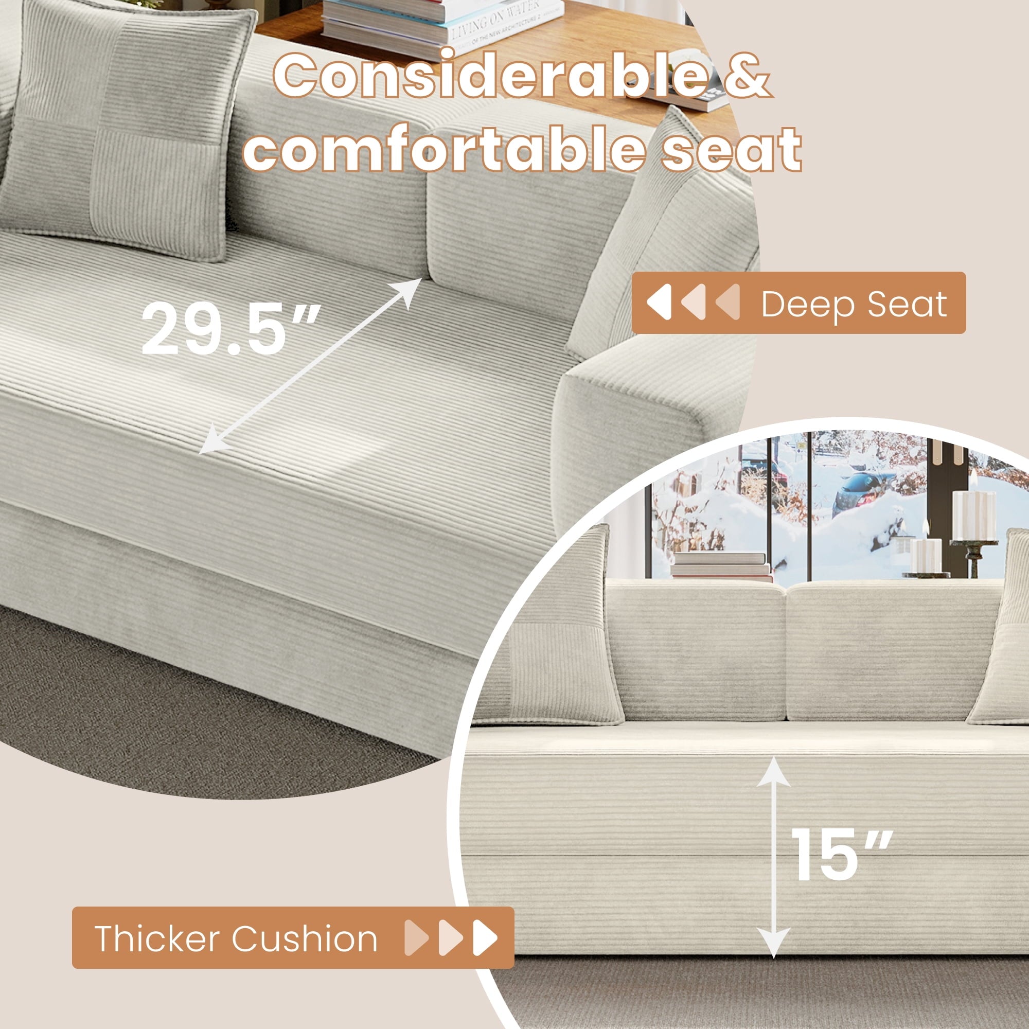 BELHOME 5-in-1 Convertible Sofa Bed, 78.8 Sleeper Sofa Boneless Couch with Side Pockets, Folding Floor Sofa Compression Sofa for Living Rooms No Assembly Required