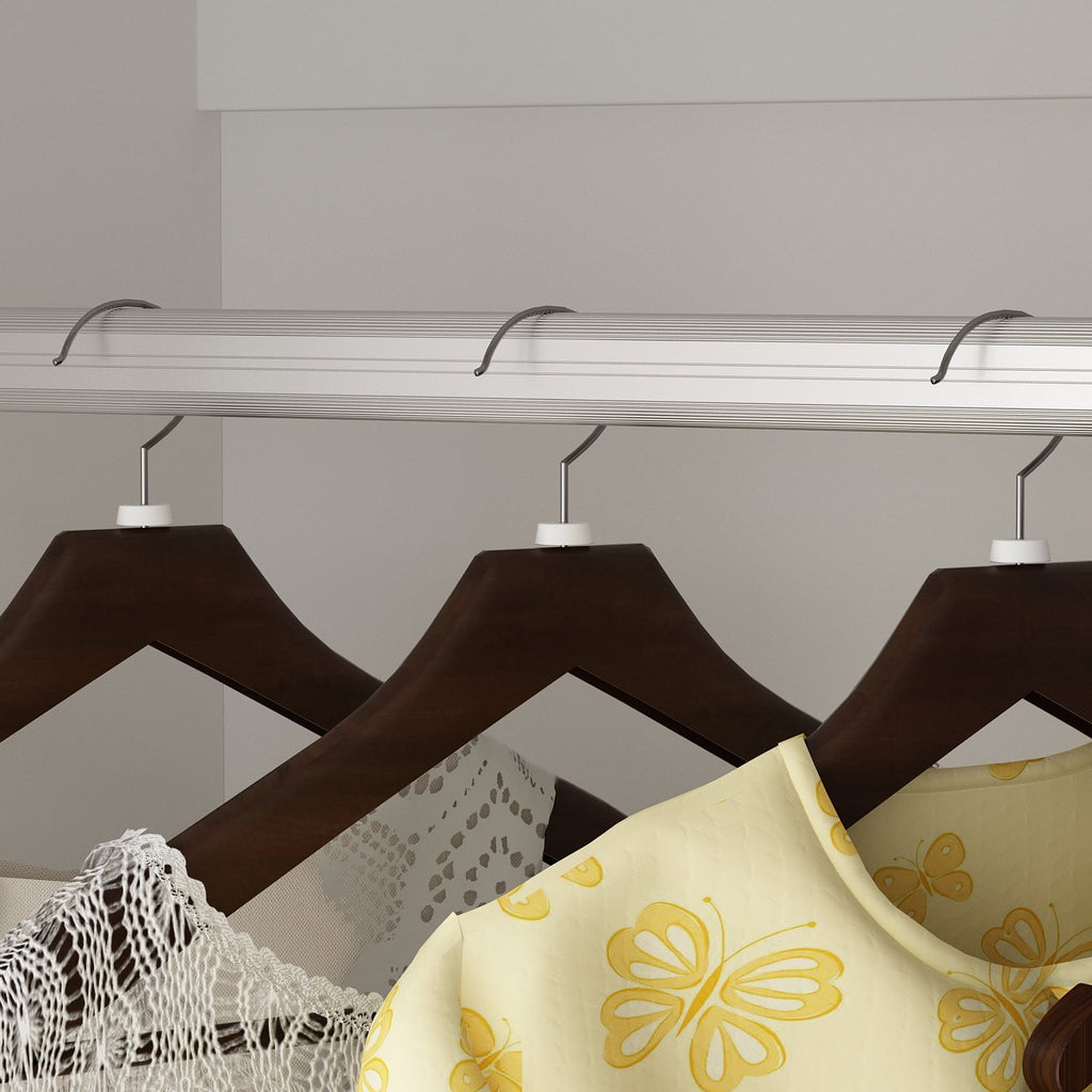 WIAWG 4 Door Wardrobe Closet with 4 Drawers & Shelves, Armoire Wardrobe Closet with Hanging Rod, for Bedroom White and Gold
