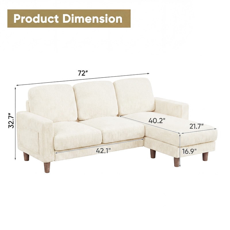 Homall Cloud Modular Sectional Sofa 3 Seat L-Shaped Cloud Oversized Sofa Couch for Living Room, Apartment and Small Space,Dark Gray