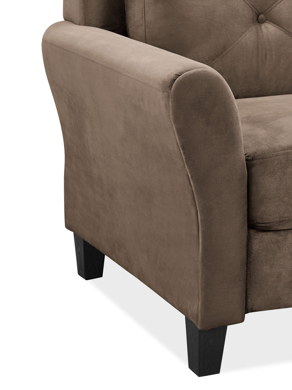 Lifestyle Solutions Taryn Curved Arms Sofa, Black Fabric