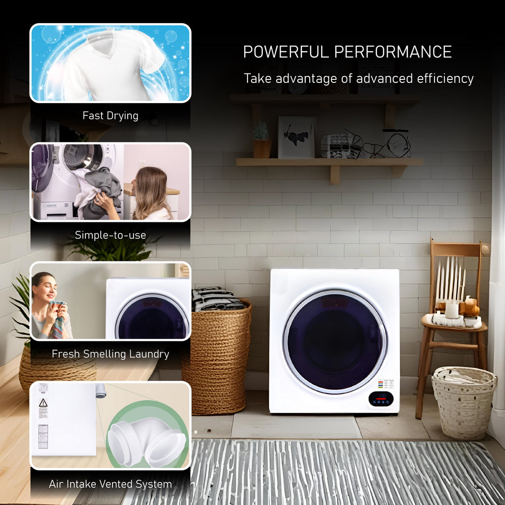 Pinnacle 21-852 S Compact Short Dryer with Digital Controls - 3.2 cu.ft., Silver