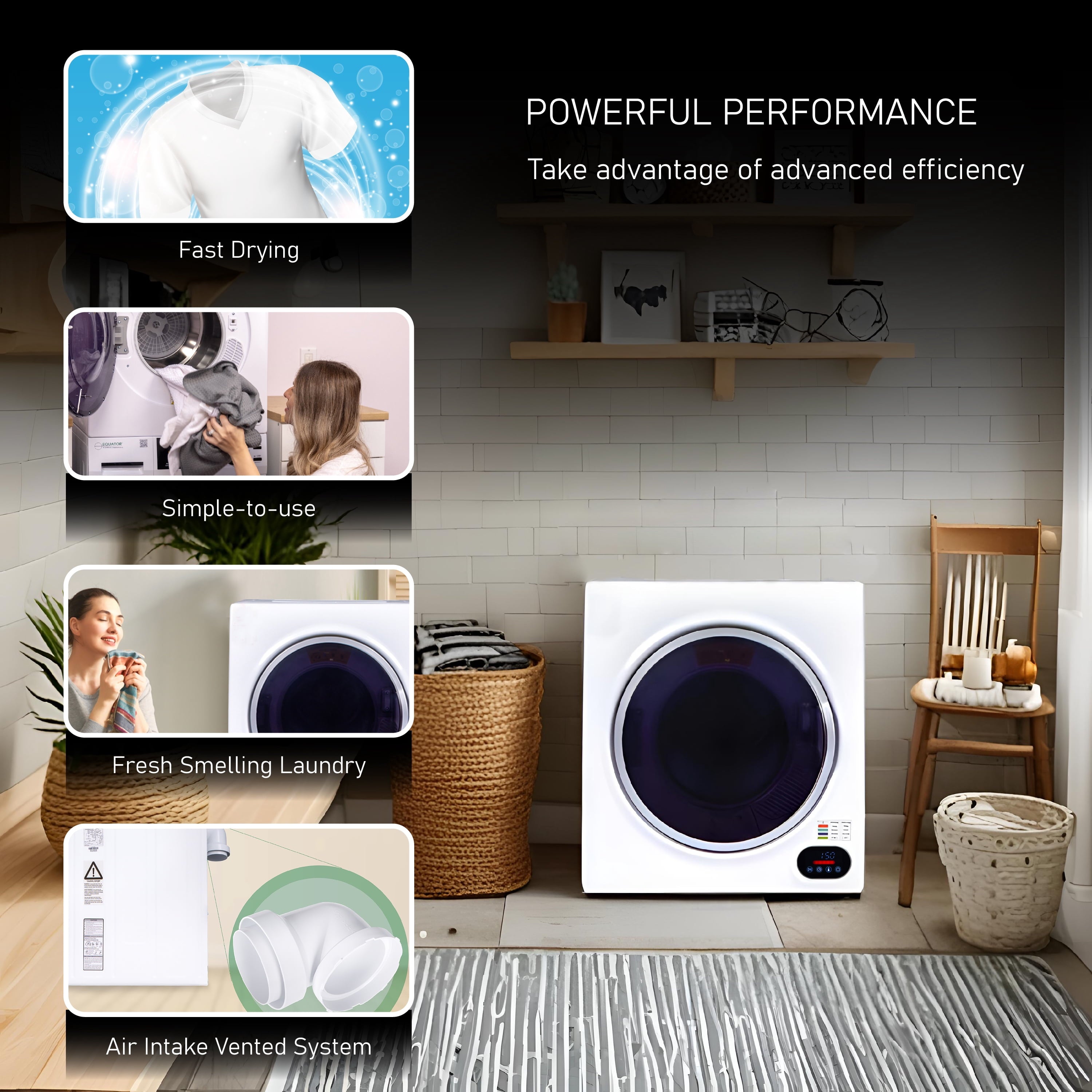 Pinnacle 21-852 S Compact Short Dryer with Digital Controls - 3.2 cu.ft., Silver