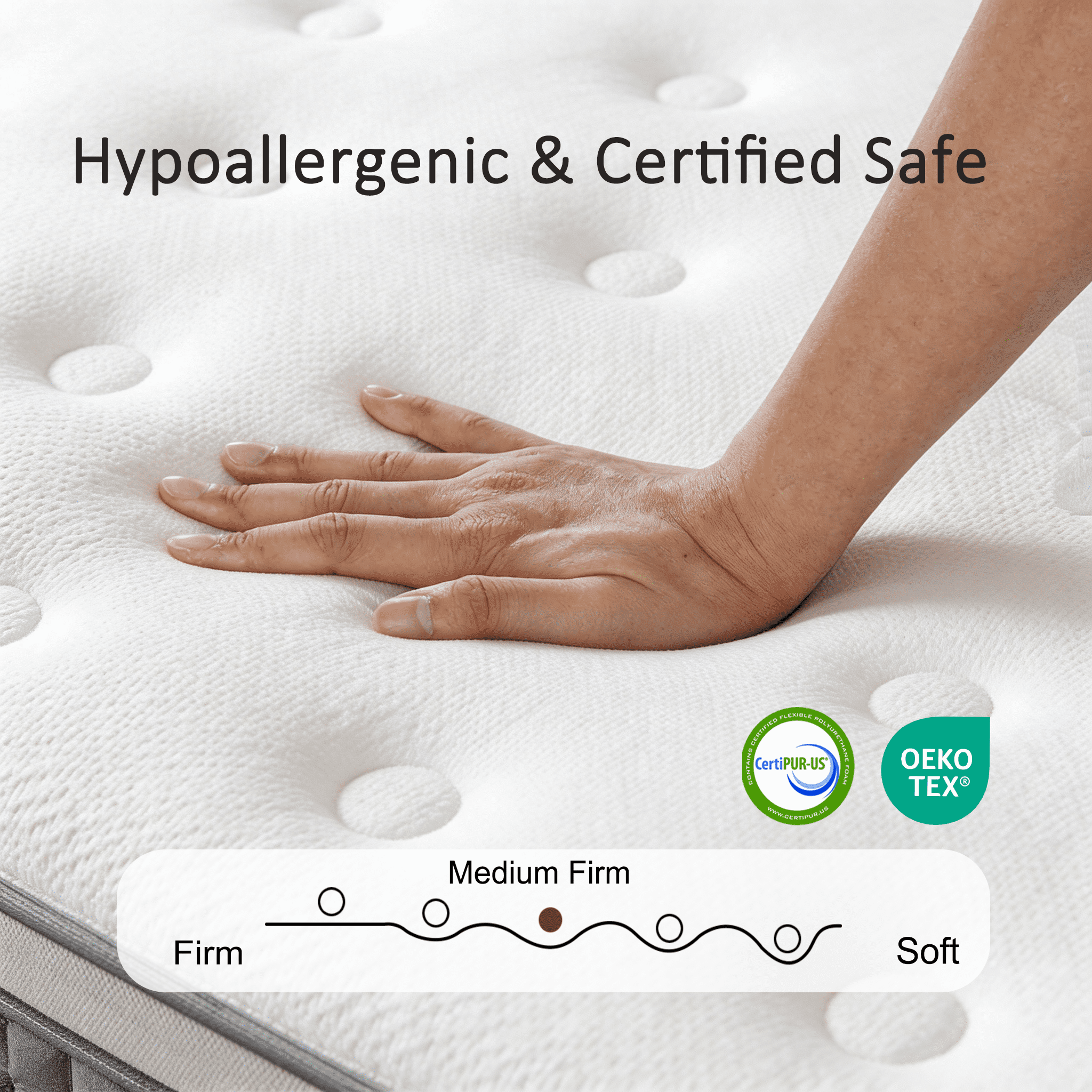 Dealnight 12 inch Queen Size Mattress in a Box, Firm Hybrid Cooling Gel Memory Foam with Individually Pocket Coils, Back Pain Relief and Pressure Relief