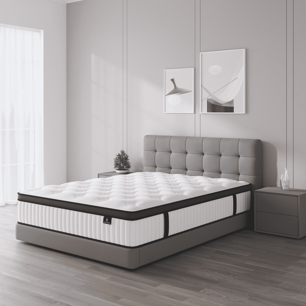 Madevos Queen Mattress in a Box, 10 inch Memory Foam individual Pocket Spring Hybrid Mattress - Medium Firm Support with Soft & Breathable