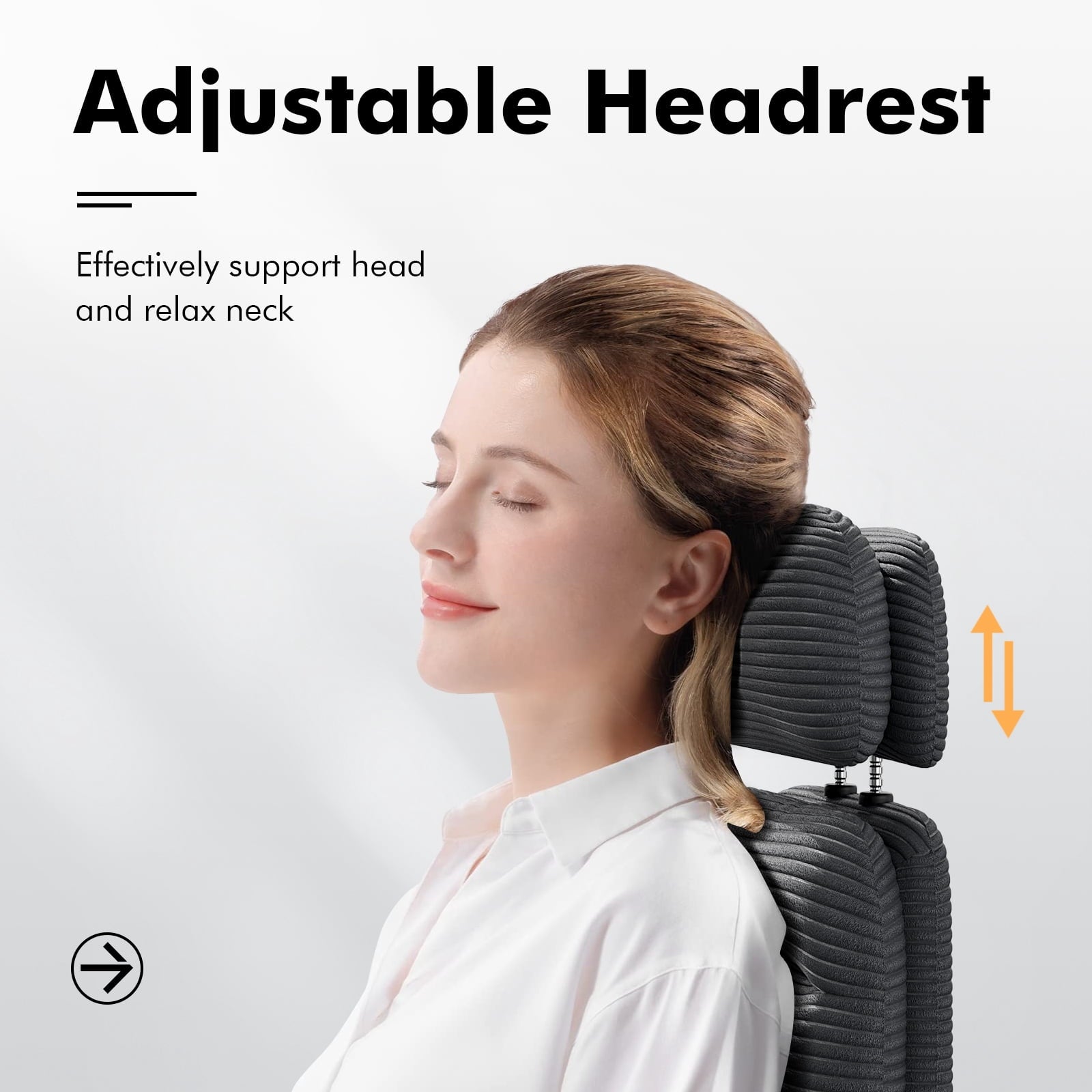 Ninecer Ergonomic Office Chair with Footrest, Big and Tall Computer Desk Chair for Adults, Adjustable Swivel Chair with Headrest Lumbar Support, White