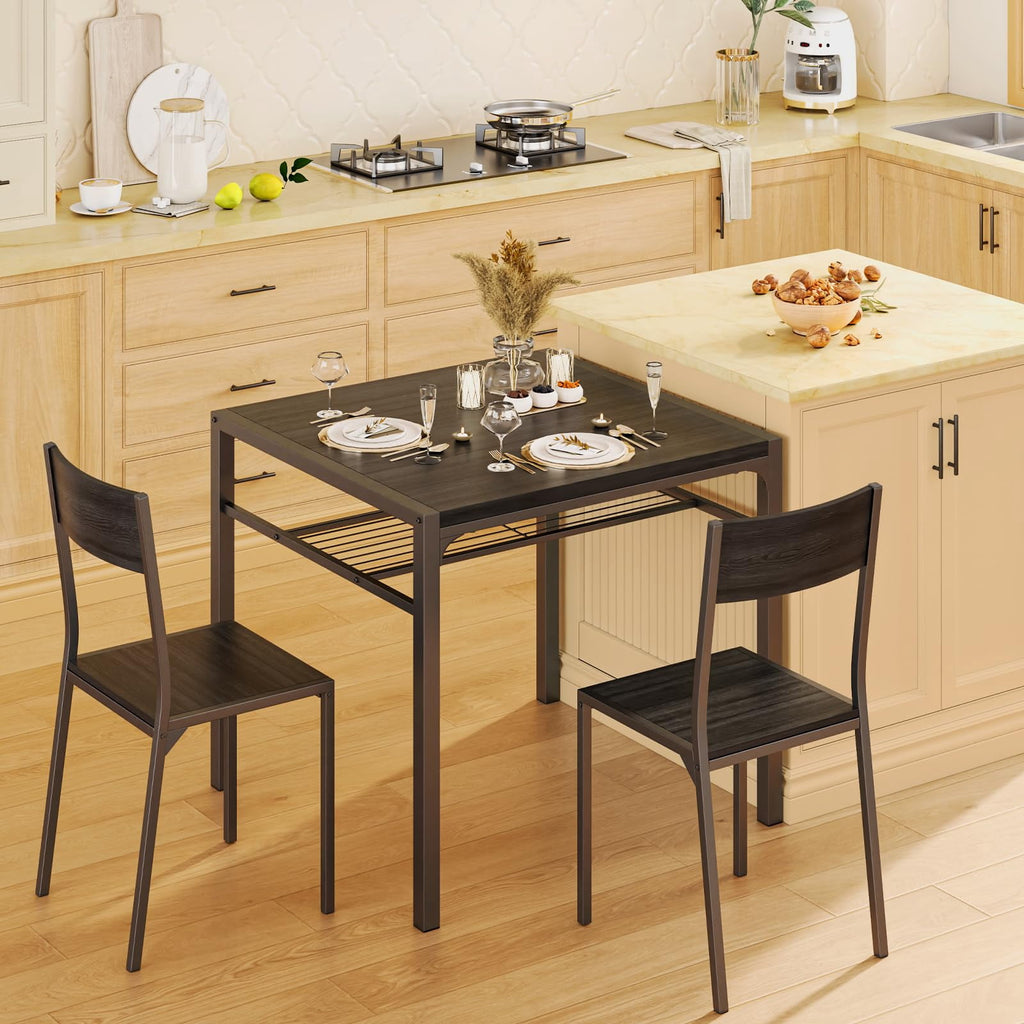 Aiho 7-Piece Dining Table Set for 6, Space-Saving Kitchen Table with Chairs, Compact Dining Furniture for Small Spaces & Apartments, Retro