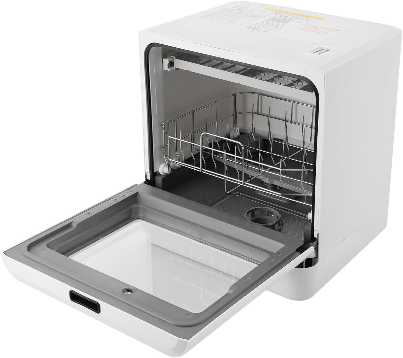 FOGGBET Countertop Dishwasher 800W White Compact Dishwashers with 4 Washing Programs, 360-Degree Spraying Wash Kitchen Mini Dishwasher with Air-Dry Function White