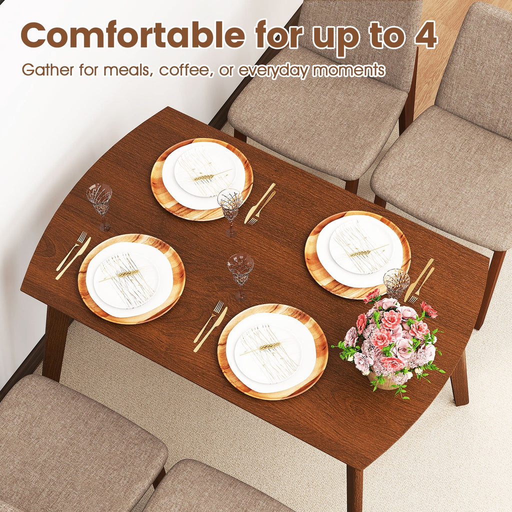 Costway 5-Piece Dining Table Set for 4,Rectangular Kitchen Table withLinen Fabric Chairs