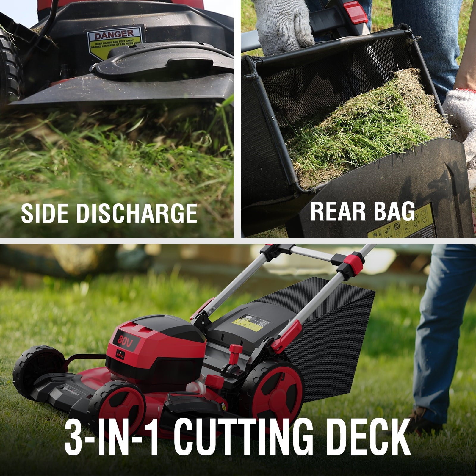 PowerSmart 14 120V 13A 2-in-1 Electric Push Lawn Mower, Easy Handling